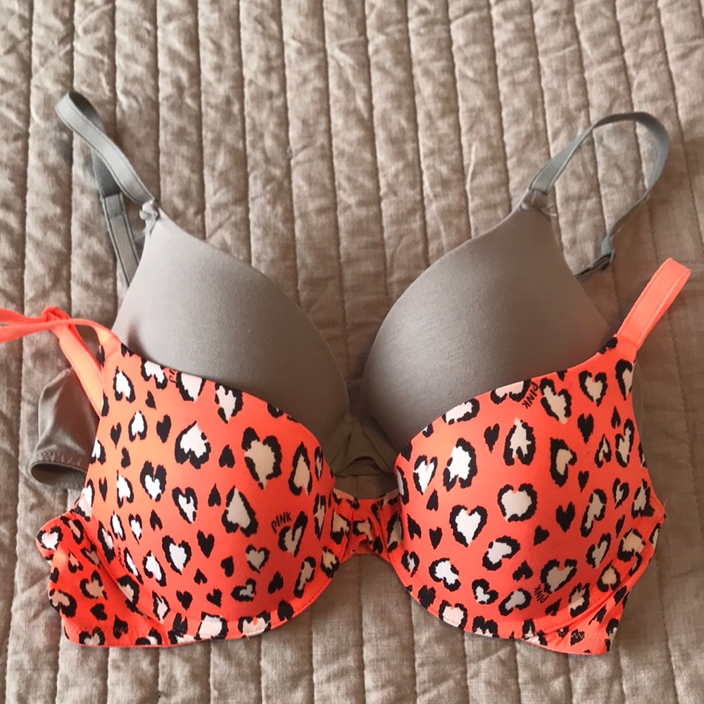 PINK Victoria’s Secret Push-Up Bras (both)